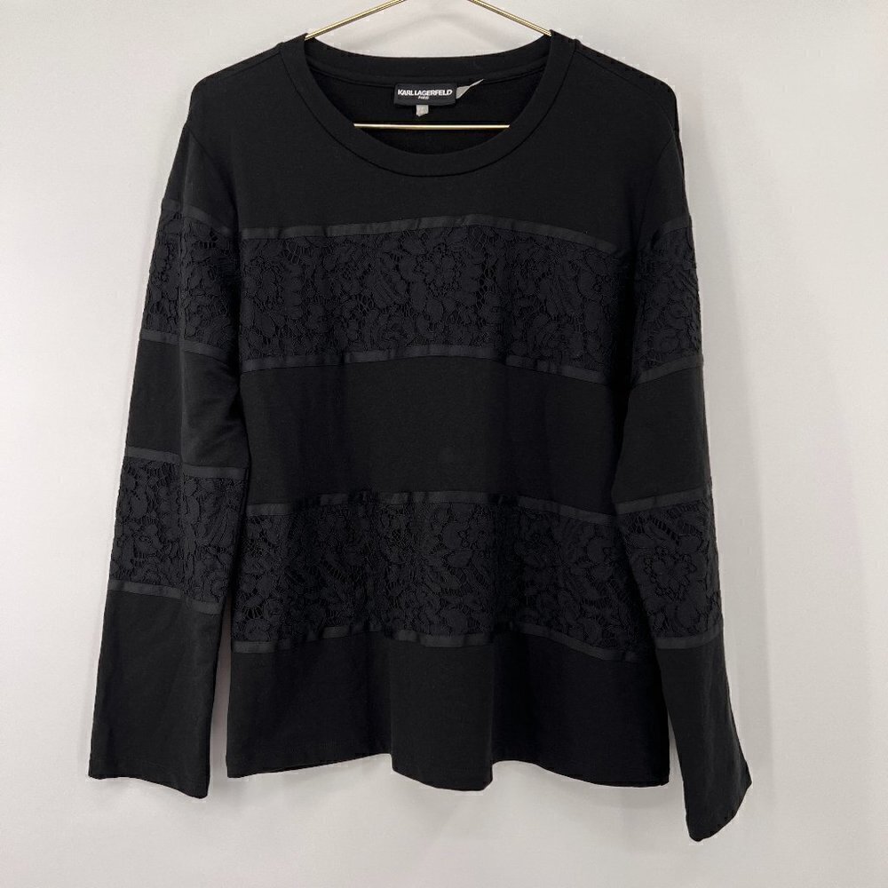 Karl Lagerfeld Paris  Long Sleeve Black Sweater